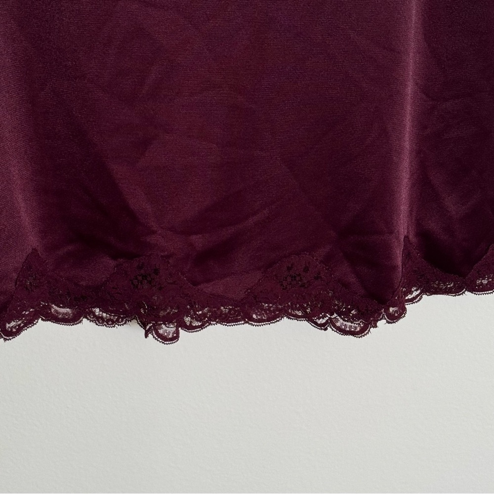 Vintage Charnos UK Burgundy Lace Detail Slip Dress Whimsigoth Babydoll 18 UK - Picture 3 of 8